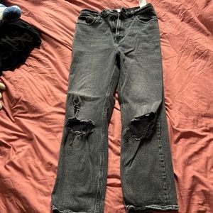 Abercrombie ankle straight ultra high rise in black